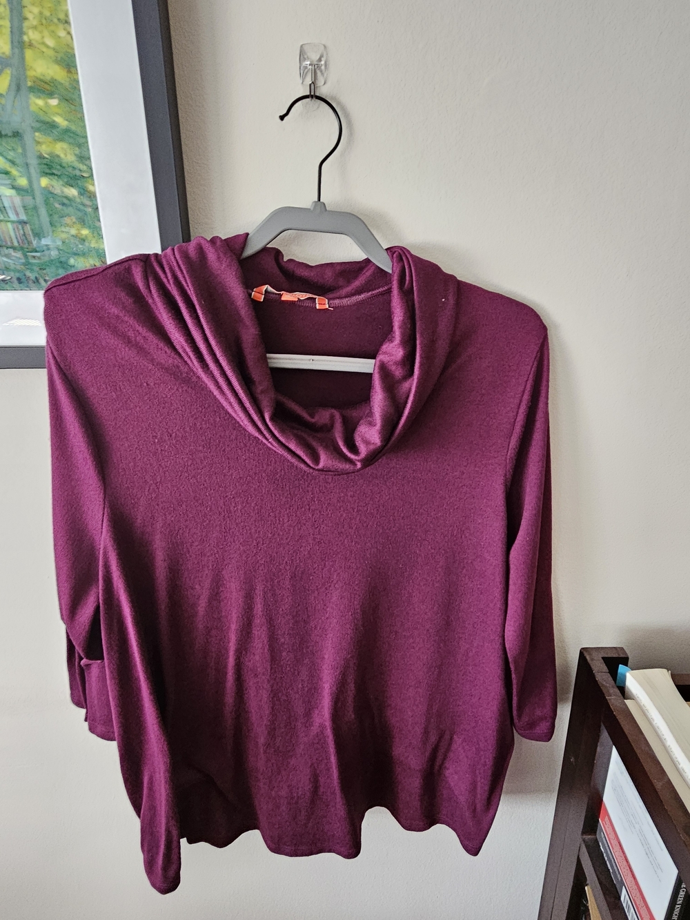 Modcloth Plum Cowl Neck Sweater